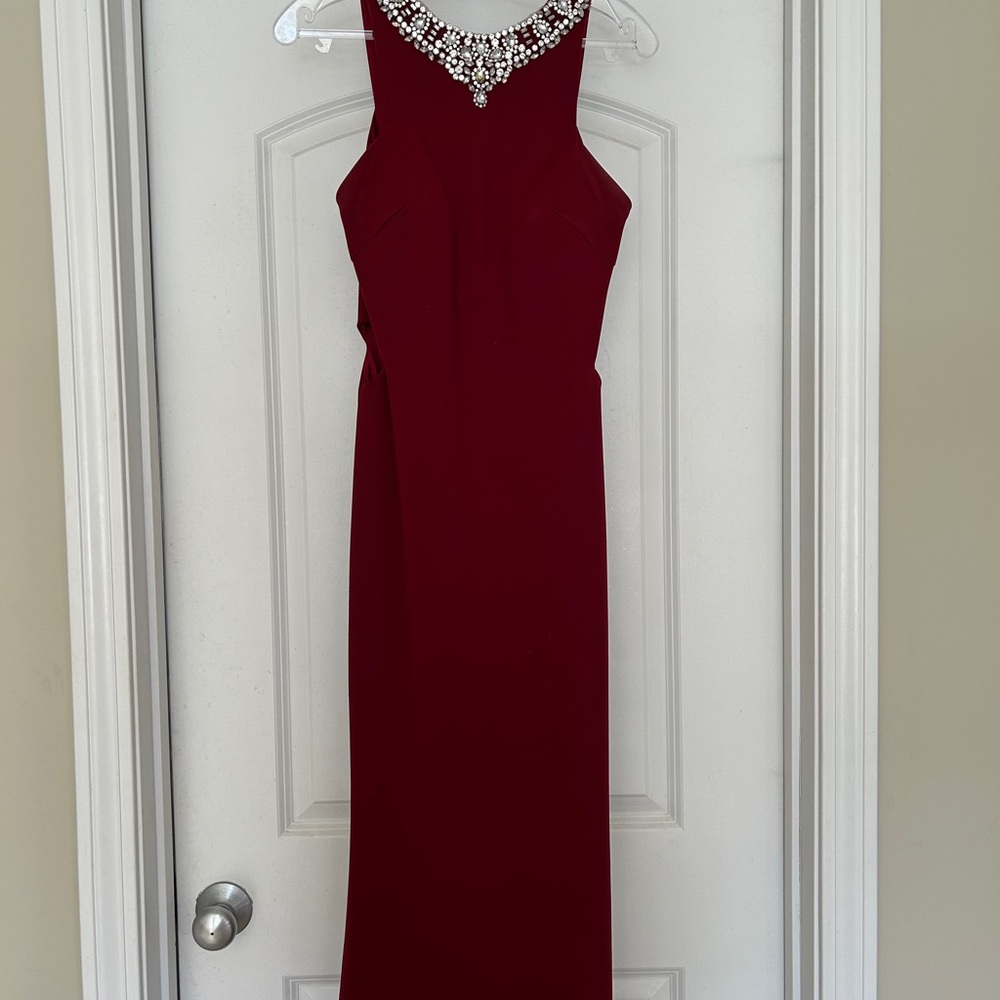 Burgundy Beaded Gown
